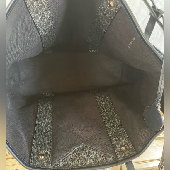 XL MICHAEL KORS black gold crossgrain tote and wristlet - Picture 9 of 9